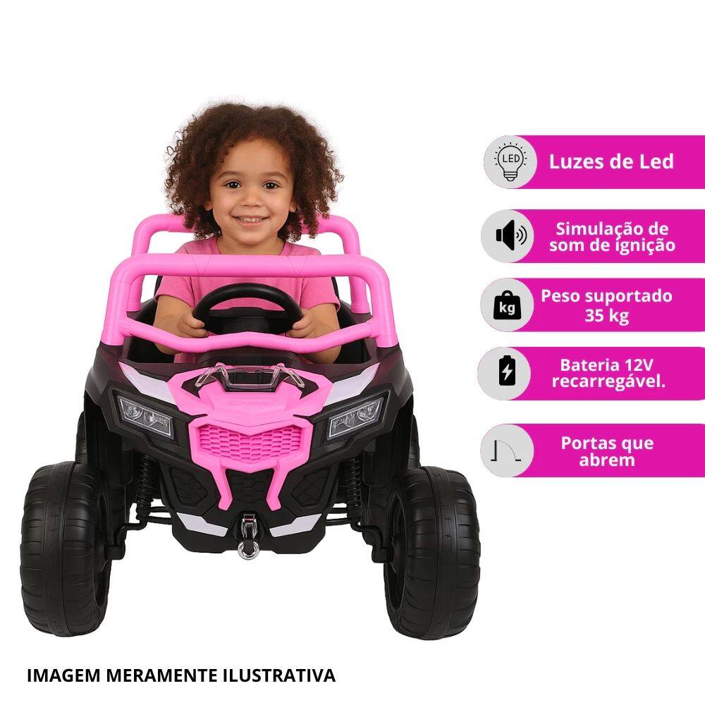 CARRO UTV ELÉTRICO INFANTIL - 12V ROSA