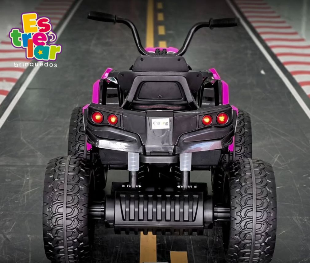 QUADRICICLO ELÉTRICO INFANTIL - 24V ROSA (BANCO DE COURO + PNEU EVA)