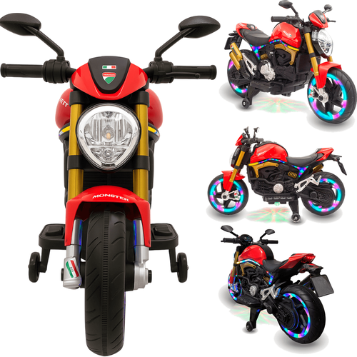 MOTO ELETRICA INFANTIL COM LED - 12V VERMELHO