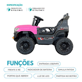 JIPE INFANTIL ELETRICO - 12V ROSA