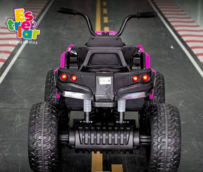 QUADRICICLO ELÉTRICO INFANTIL - 24V ROSA (BANCO DE COURO + PNEU EVA)