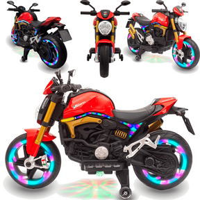 MOTO ELETRICA INFANTIL COM LED - 12V VERMELHO