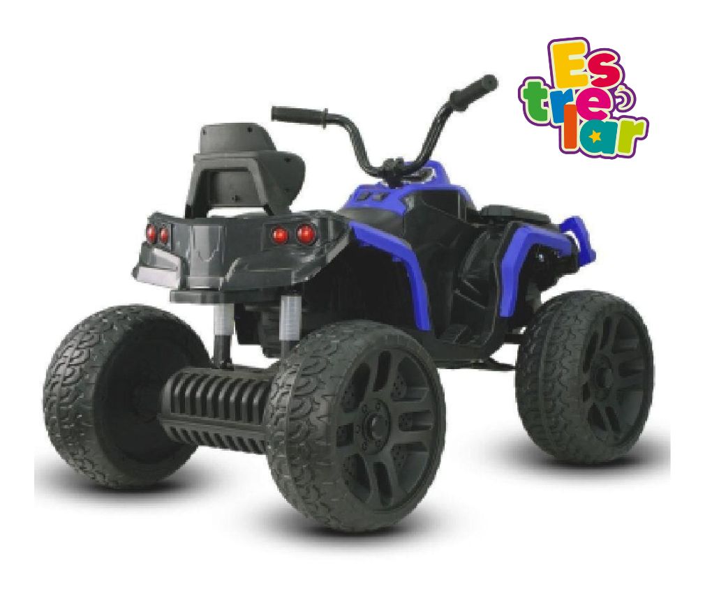 QUADRICICLO ELÉTRICO INFANTIL -  24V AZUL (BANCO DE COURO + PNEU EVA)