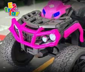 QUADRICICLO ELÉTRICO INFANTIL - 24V ROSA (BANCO DE COURO + PNEU EVA)